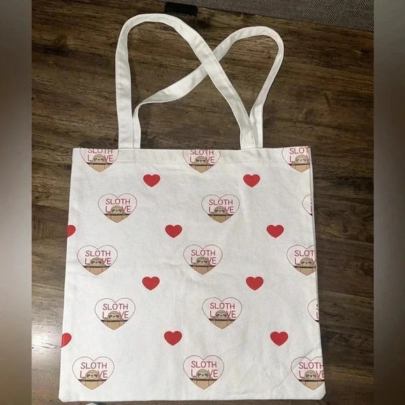 💥2 Count Sloth Canvas Tote Bag SLOTH LOVE & Sloth Zippered Pouch Bundle Lot - Picture 1 of 16